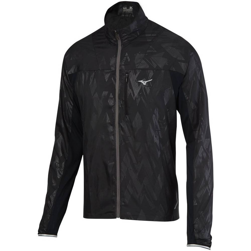 Chaqueta Mizuno Aero Hombre Negras Baratas KMXG-82319